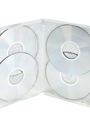 Коробка бокс для 4 dvd дисків 14mm clear dvd box 14 mm прозорий