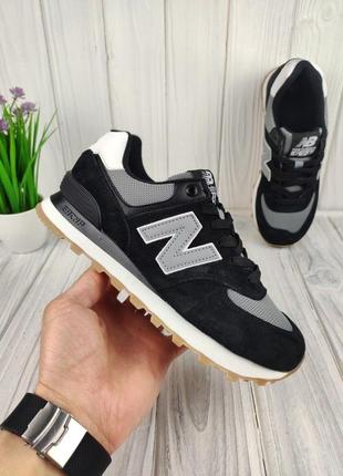 New balance 574 black gray4 фото