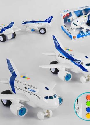 Літак іграшковий wy 730 ав 2 види, світло, звук, інерція, в коробці