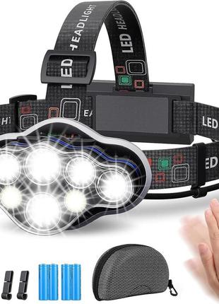 Налобний ліхтар mliaimce 18000 люменів 8 режимів з червоним світлом