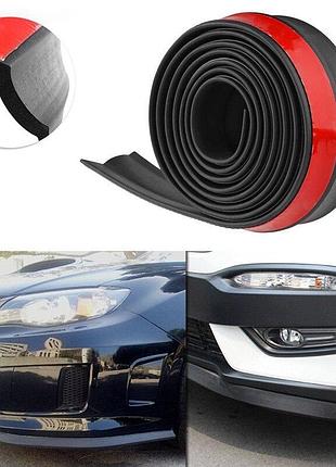 Универсальная губа цвет черный резиновая накладка сплиттер для бампера и порогов 2.5 метров