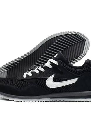 Літні кросівки сітка nike колір чорний, білий