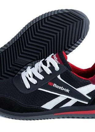 Літні кросівки сітка reebok колір чорний, білий, червоний