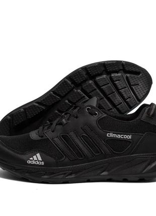 Кросівки літні сітка adidas (чорні).