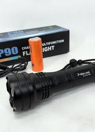 Ліхтарик ручний тактичний bailong bl-k70-p90, світлодіодний ліхтарик для туриста, надпотужний ліхтарик2 фото