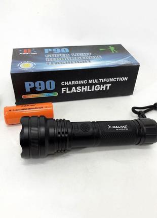 Ліхтарик ручний тактичний bailong bl-k70-p90, світлодіодний ліхтарик для туриста, надпотужний ліхтарик8 фото