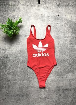 Купальник adidas originals trefoil swimsuit (dust pink)2 фото