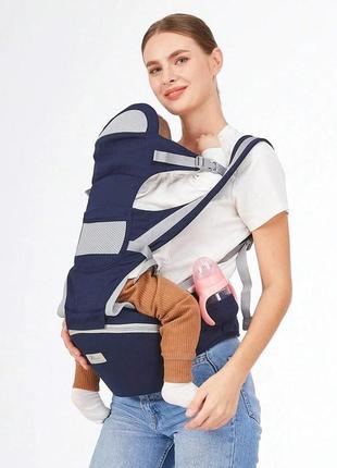 Хипсит, ерго-рюкзак кенгуру переноска baby carrier 6 в 1 синій  ерго-рюкзак для перенесення дітей, слінг4 фото
