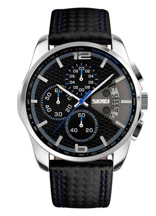 Часы наручные мужские skmei 9106bu, стильные классические мужские часы, часы наручные мужские стрелочные