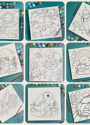 Розмальовування на полотні, дитяче забарвлення на полотні, холс для фарбування