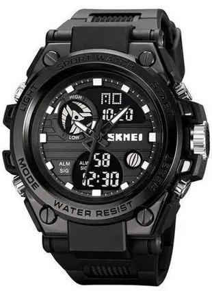 Часы наручные мужские skmei 2031bk black, мужские тактические часы, противоударные часы. цвет: черный