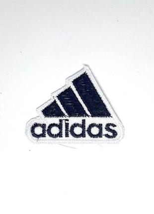 Нашивка термо adidas адідас 45x55 мм (біла/чорна)1 фото