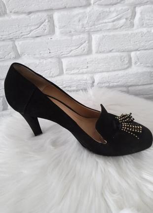 Женские черные замшевые  туфли massimo dutti  38 размера2 фото