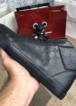 Черевики gucci signature high top black