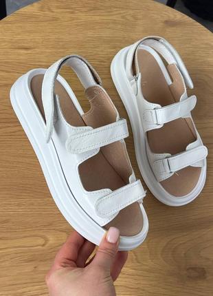 Босоножки lippe, белая, натуральная кожа