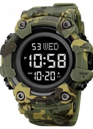 Годинник наручний чоловічий skmei 1968cmgn green camo, водонепроникний чоловічий годинник. колір: камуфляж