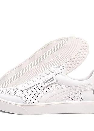 Літні шкіряні кеди puma перфорація білі