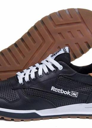 Літні кросівки перфорація reebok колір чорний, білий