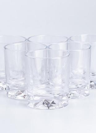 Склянка для води та соку низький скляний прозорий набір 6 шт