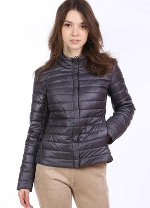 Куртка короткая женская графитовая с карманами плащевка короткая актуаль 034, 40