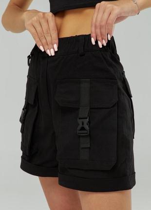 Коттоновые женские шорты с ремнями повседневные летние удобные шорты черного цвета. оригинал