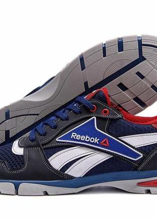 Літні кросівки сітка reebok колір синій, білий, червоний.