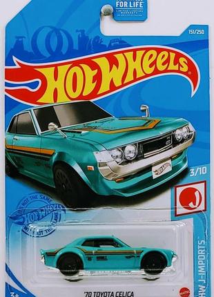 Машинка hot wheels - '70 toyota celica - 2021 j-imports (#151) teal - gtc09