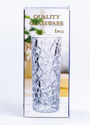 Ваза для цветов больших букетов 28.5 (см) декоративная ваза ø 10.5 (см) для интерьера стеклянная высокая3 фото