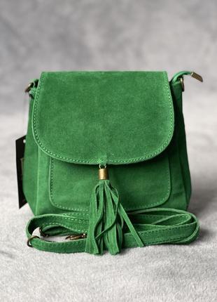 Замшевая зеленая кросс-боди lanira, италия, цвета в ассортименте