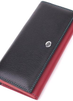 Місткий гаманець для прекрасних жінок із натуральної шкіри st leather 22517 різнобарвний