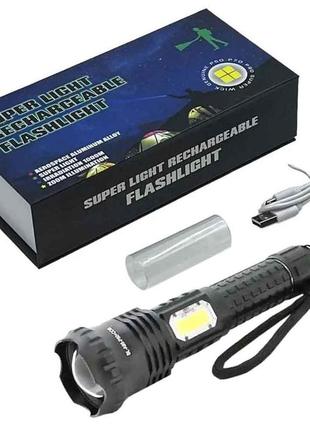 Ліхтар ручний акумуляторний bl-a95-p50-cob 1x18650, zoom, зп microusb, box3 фото