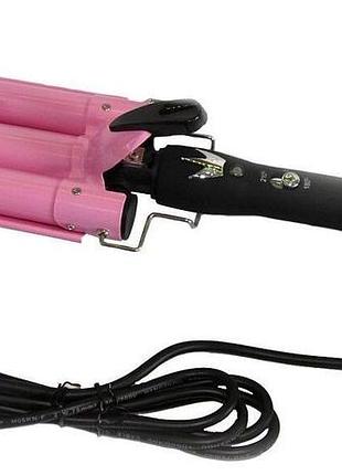 Потрійна плойка для волосся geemy gm-1956, щипці для завивки волосся