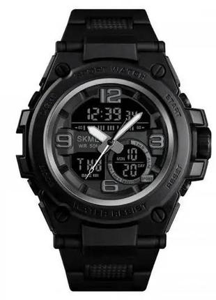 Часы наручные мужские skmei 1452bk black, водонепроницаемые мужские часы. цвет: черный