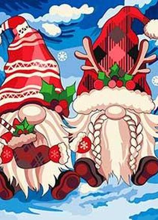Картина по номерам рождественские гномы 40х40 см арт-крафт