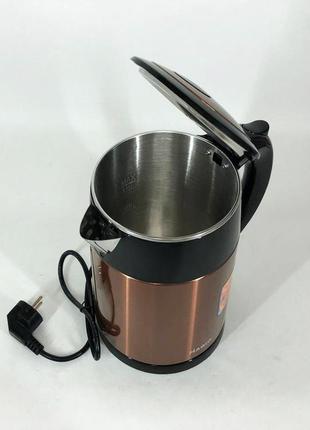 Електрочайник magio mg-490, 1240вт, 1.5л, гарний електричний чайник, тихий електричний чайник7 фото