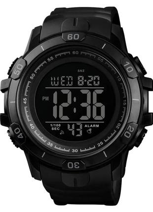 Часы наручные мужские skmei 1475bk black, военные тактические часы. цвет: черный