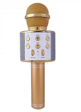 Беспроводной микрофон караоке ws-858, gold