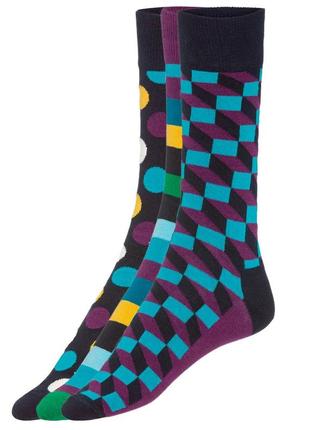 Подарункова коробка шкарпеток happy socks для жінок та чоловіків, 3 пари