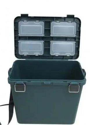 Ящик зимний для рыбалки односекционный, 19л, 4 отдела с крышками для мелочей