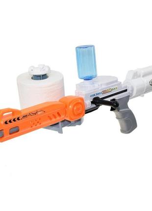 Детское игрушечное оружие на пульках с бумаги детский автомат бластер для туалетной бумаги