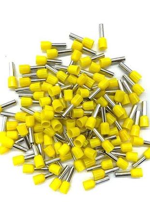 Набір втулкових наконечників e1508 для опресування дротів 100 шт, yellow