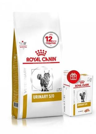 Акция royal canin urinary s/o сухой корм для взрослых кошек 3.5 кг + 12 паучей