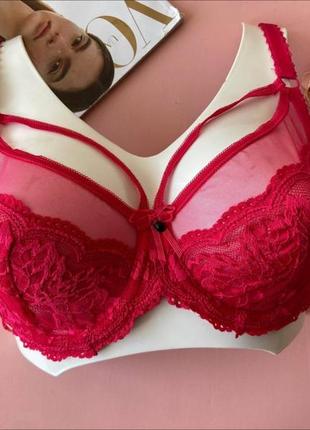 80/85/90e красный прозрачный бюстгальтер без поролона на 5 размер