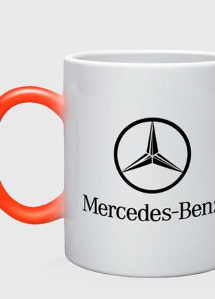 Чашка с принтом хамелеон «logo mercedes-benz» (цвет чашки на выбор)