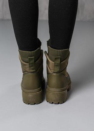 Ботинки женские fashion troktsky 3798 36 размер 23,5 см оливковый6 фото