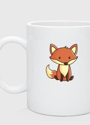 Чашка с принтом керамическая «милая лисичка»