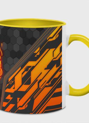 Чашка з принтом «cyberpunk 2077 samurai yellow» (колір чашки на вибір)