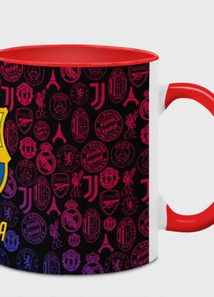 Чашка с принтом  «fc barcelona barca барселона» (цвет чашки на выбор)