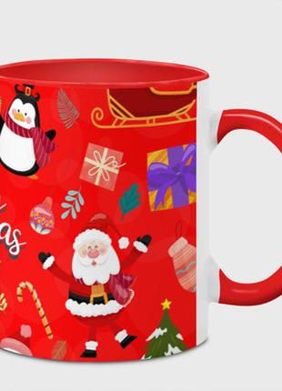 Чашка з принтом «merry christmas art» (колір чашки на вибір)