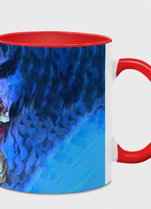 Чашка с принтом  «аказа и ренгоку противостояние клинок рассекающий демонов» (цвет чашки